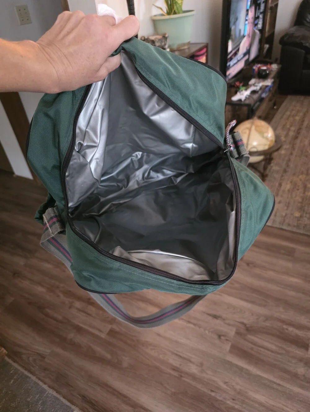 Coleman Green Messenger Bag with Tan Accent
